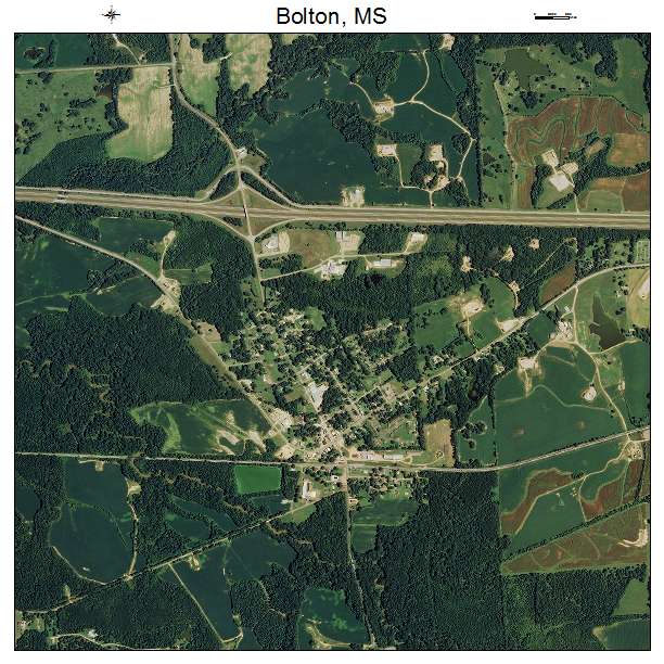 Bolton, MS air photo map