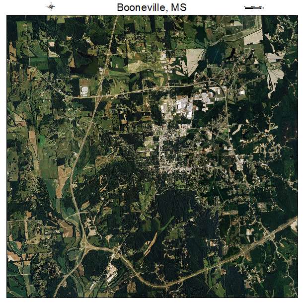 Booneville, MS air photo map
