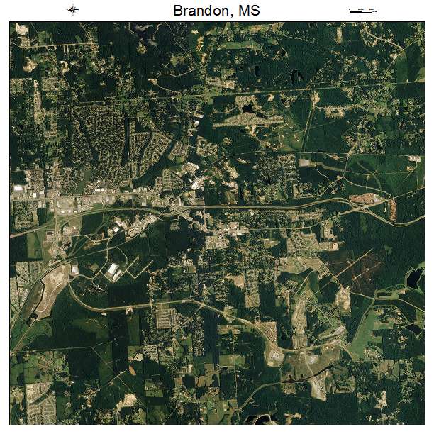 Brandon, MS air photo map