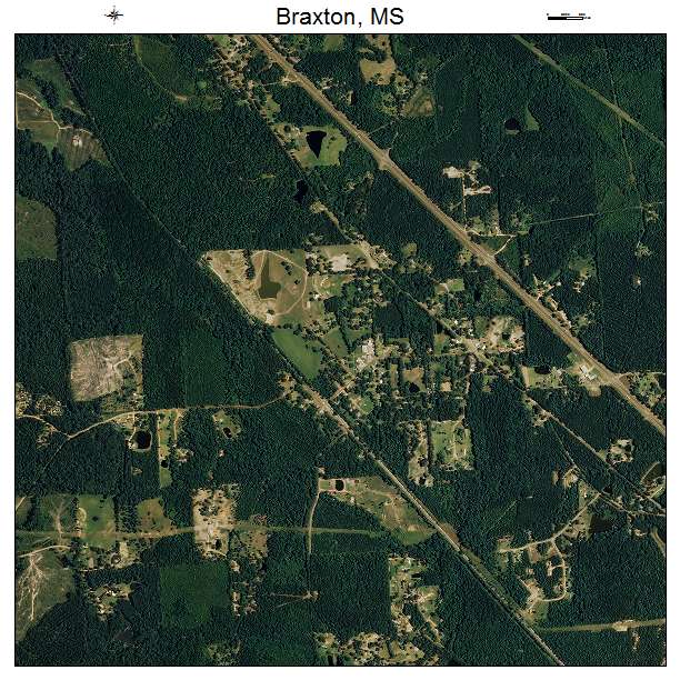Braxton, MS air photo map