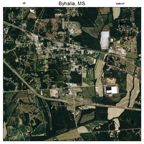 Byhalia, MS air photo map