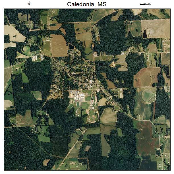 Caledonia, MS air photo map