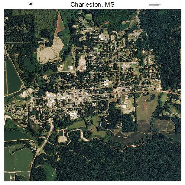 Charleston, MS air photo map
