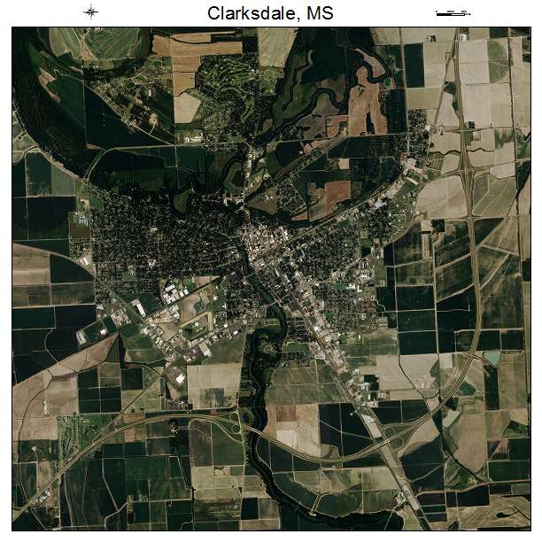 Clarksdale, MS air photo map