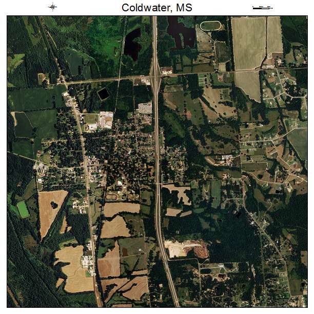 Coldwater, MS air photo map