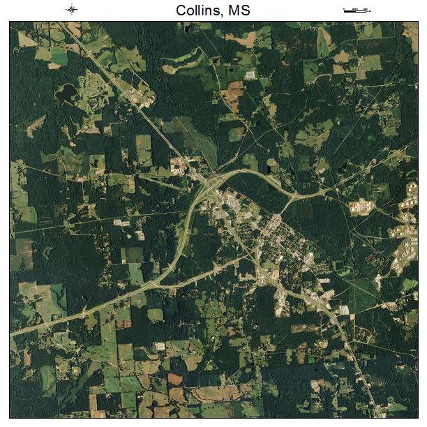 Collins, MS air photo map