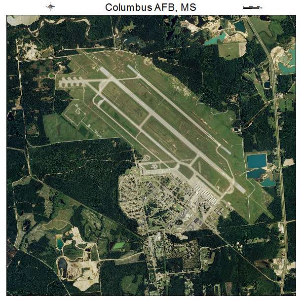 Aerial Photography Map of Columbus AFB, MS Mississippi