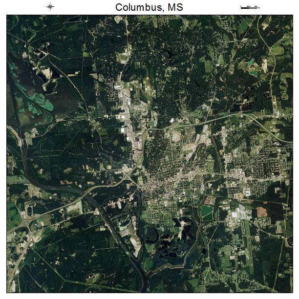 Columbus, MS air photo map