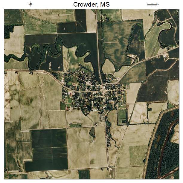 Crowder, MS air photo map