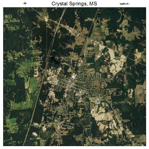 Crystal Springs, MS air photo map