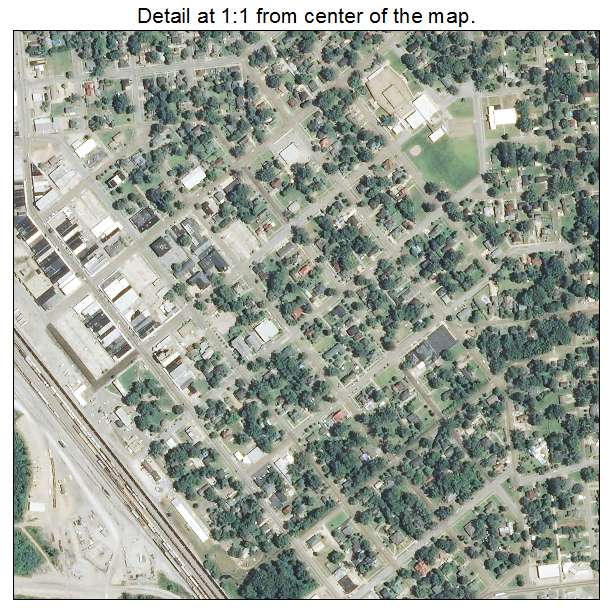 Amory, Mississippi aerial imagery detail