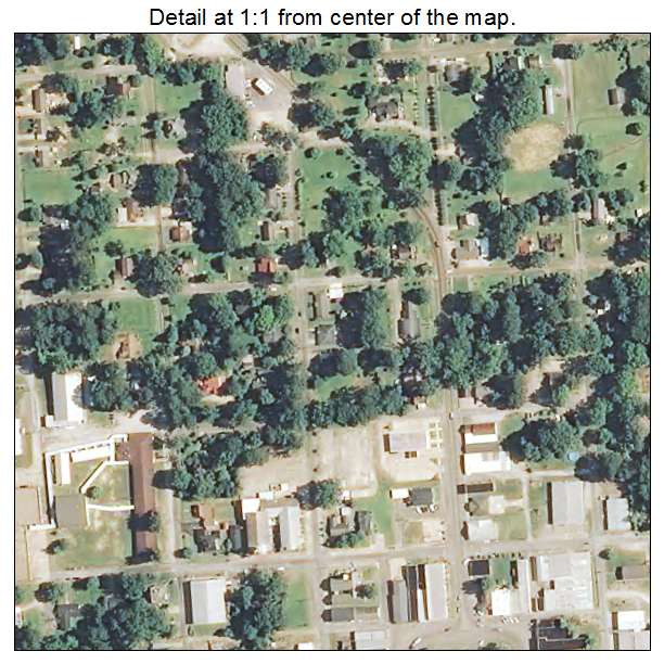 Calhoun City, Mississippi aerial imagery detail