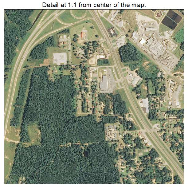 Collins, Mississippi aerial imagery detail