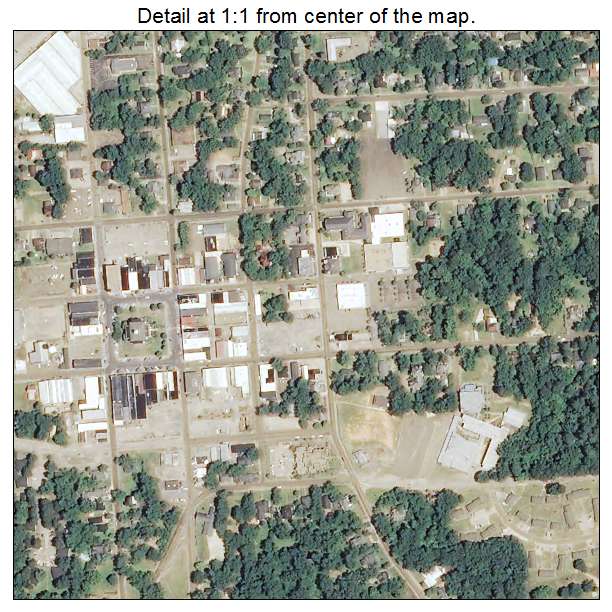 Kosciusko, Mississippi aerial imagery detail