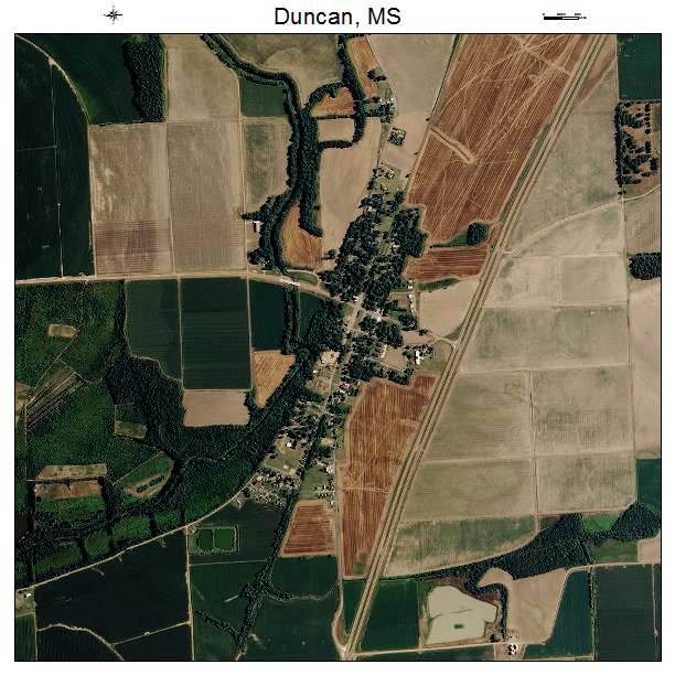 Duncan, MS air photo map
