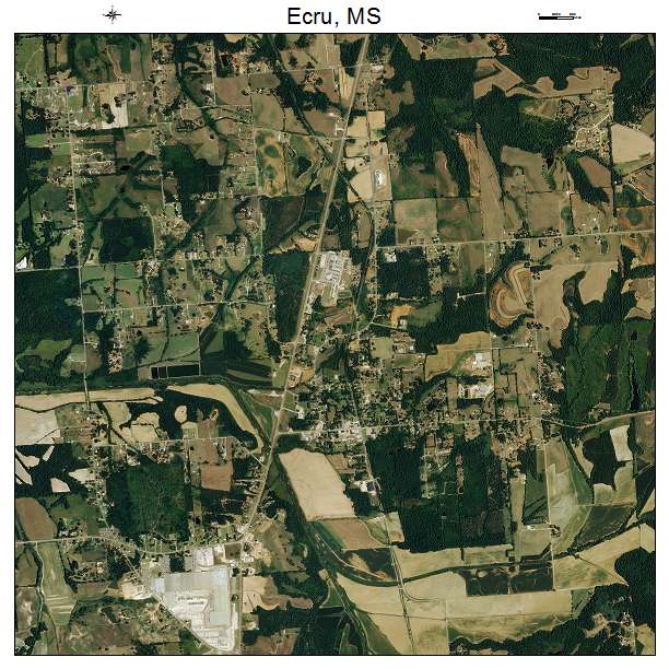Ecru, MS air photo map