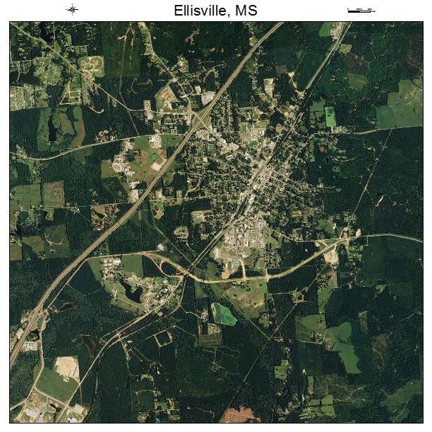 Ellisville, MS air photo map