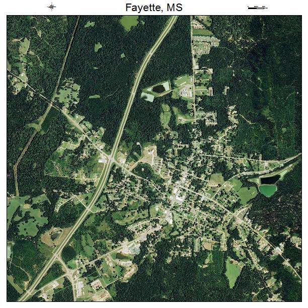 Fayette, MS air photo map