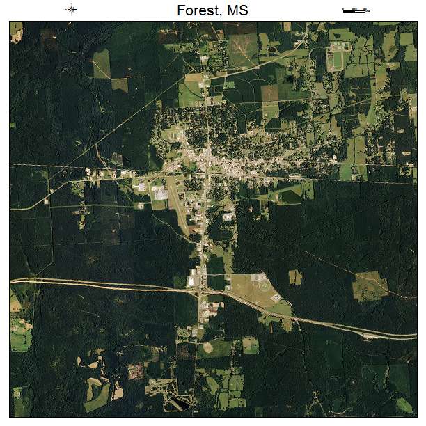 Forest, MS air photo map