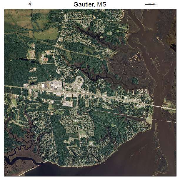 Gautier, MS air photo map