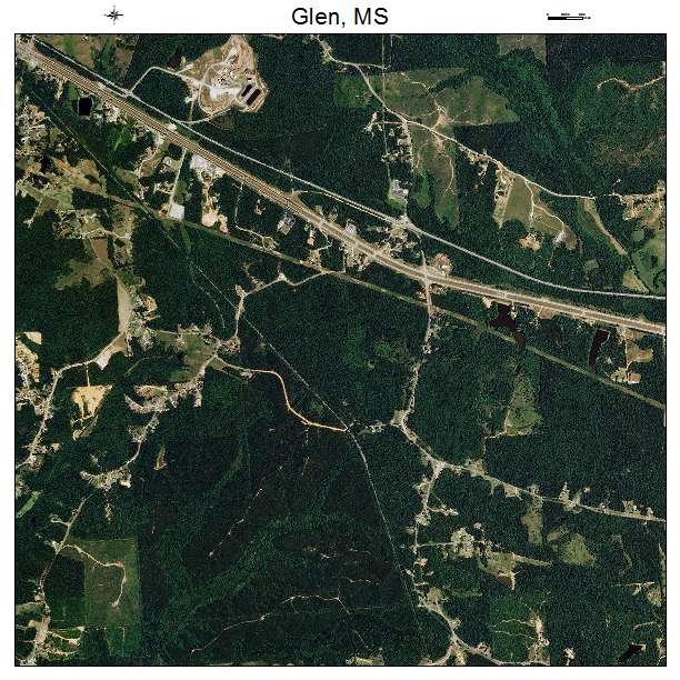 Glen, MS air photo map