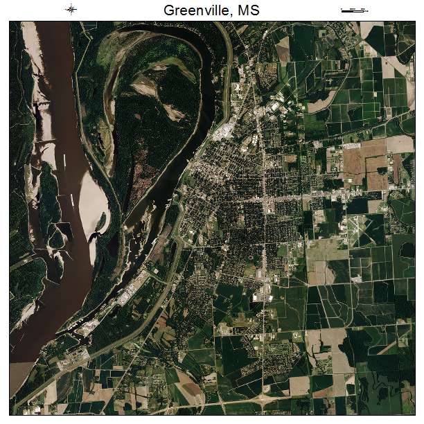 Greenville, MS air photo map
