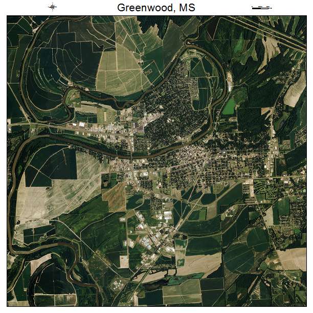 Greenwood, MS air photo map