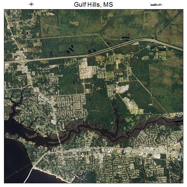 Gulf Hills, MS air photo map