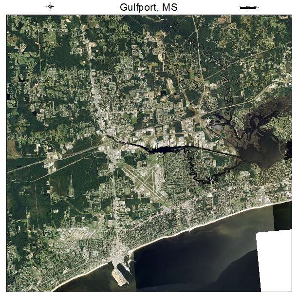 Gulfport, MS air photo map