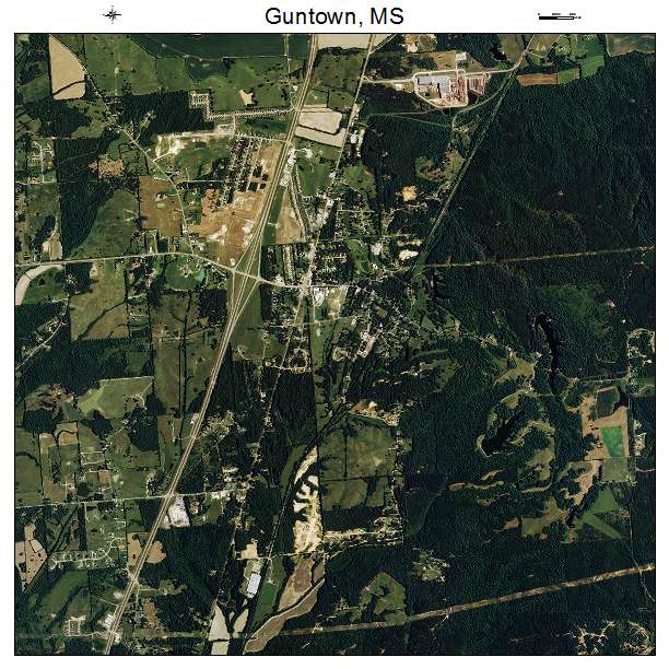 Guntown, MS air photo map