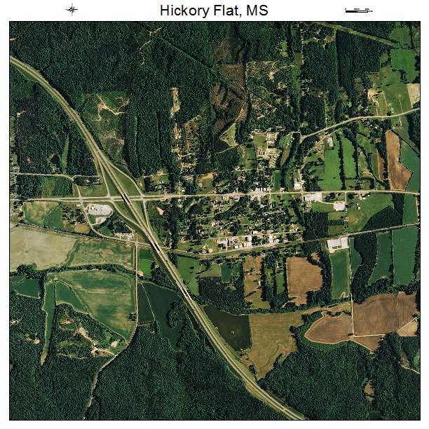 Hickory Flat, MS air photo map