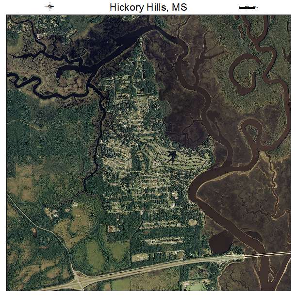 Hickory Hills, MS air photo map