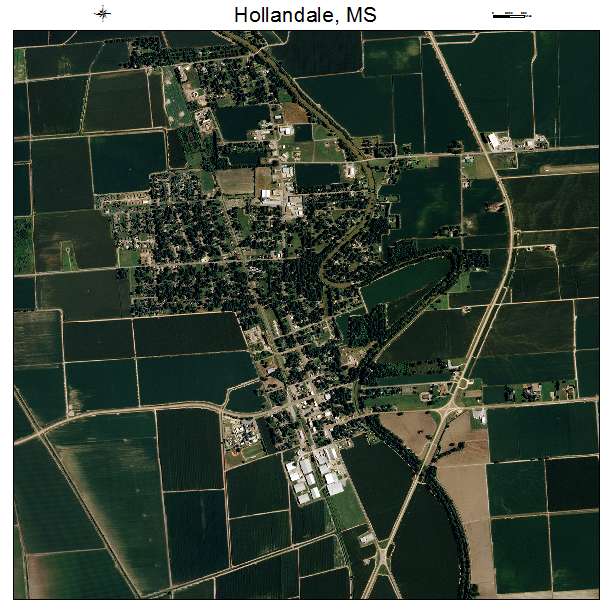 Hollandale, MS air photo map