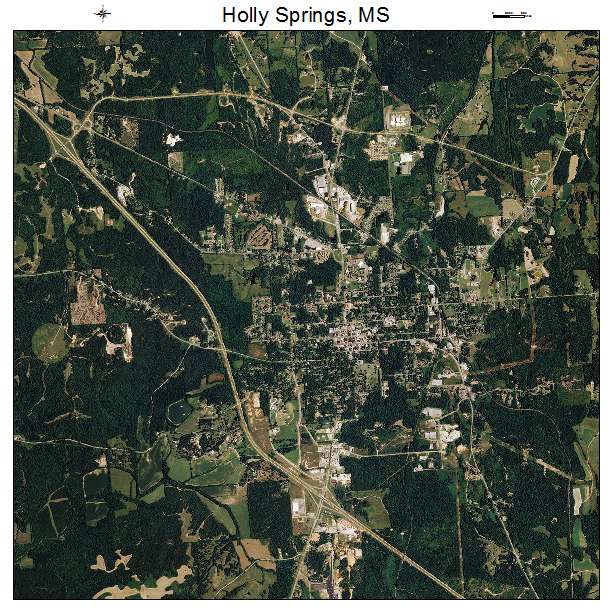 Holly Springs, MS air photo map