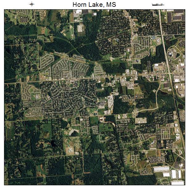 Horn Lake, MS air photo map