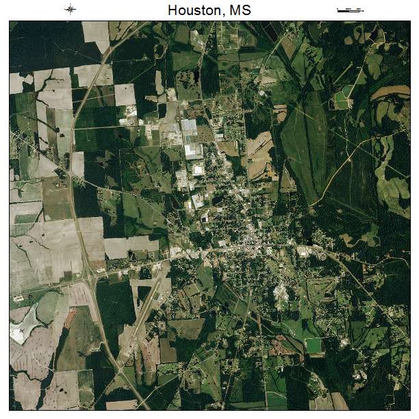 Houston, MS air photo map
