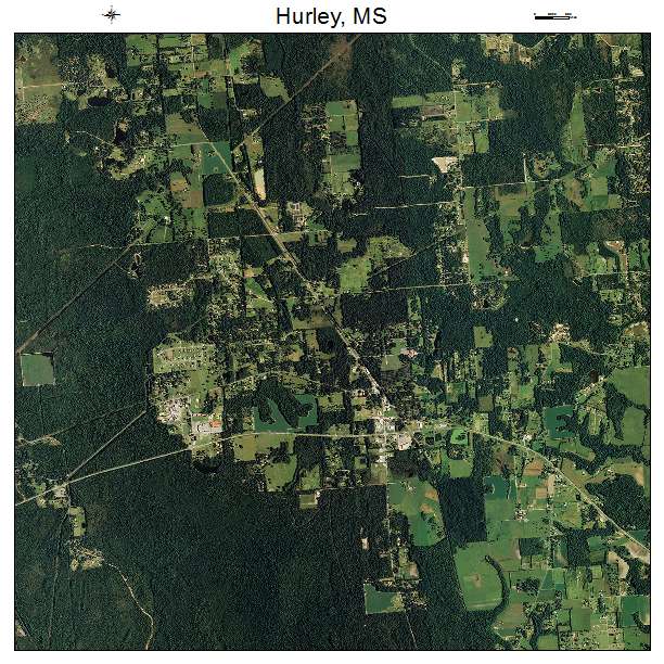 Hurley, MS air photo map