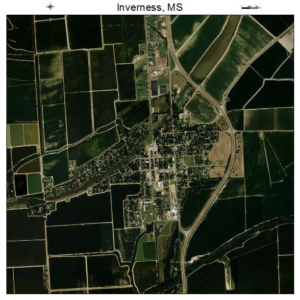 Inverness, MS air photo map