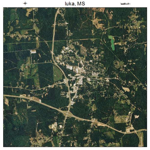 Iuka, MS air photo map