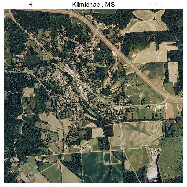 Kilmichael, MS air photo map