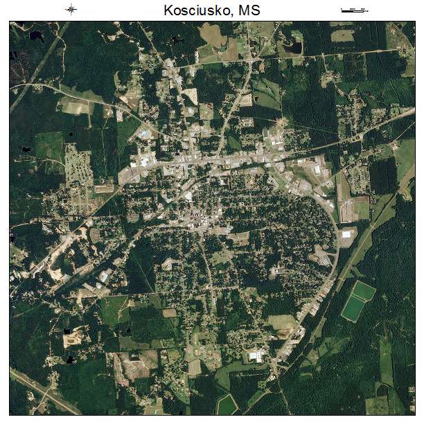 Kosciusko, MS air photo map