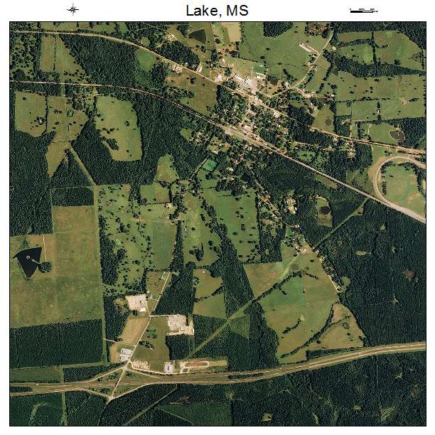 Lake, MS air photo map