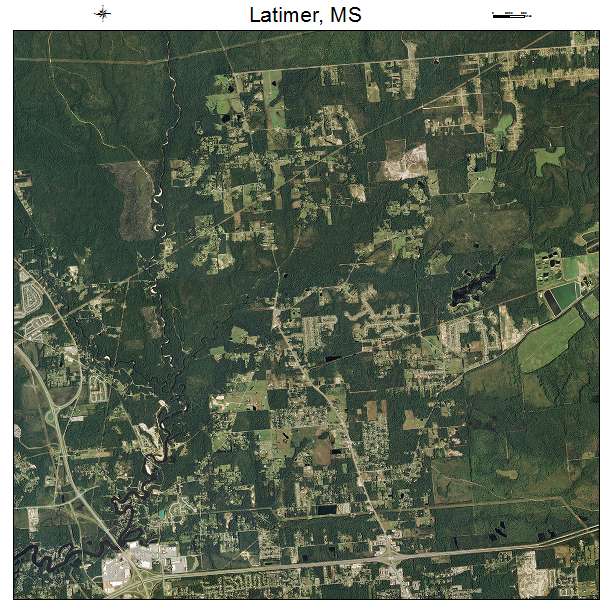 Latimer, MS air photo map