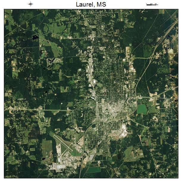 Laurel, MS air photo map