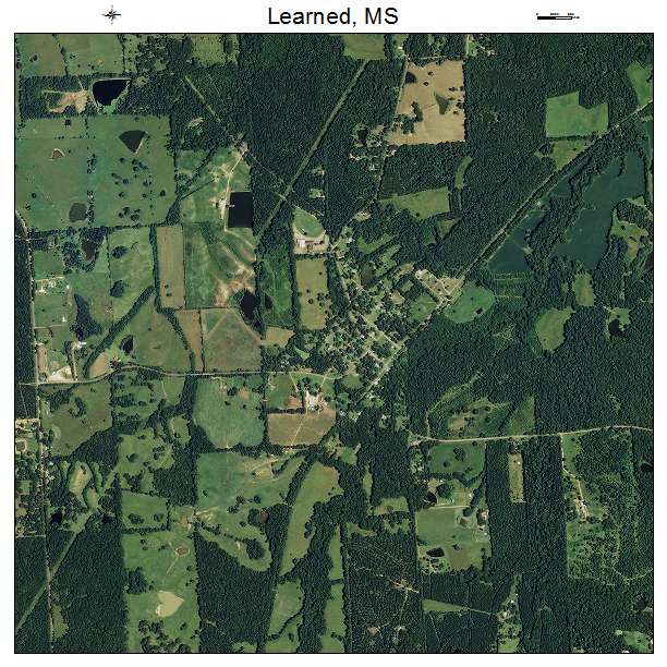 Learned, MS air photo map