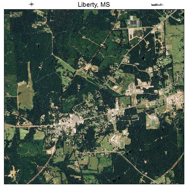 Liberty, MS air photo map
