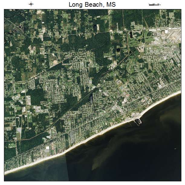 Long Beach, MS air photo map
