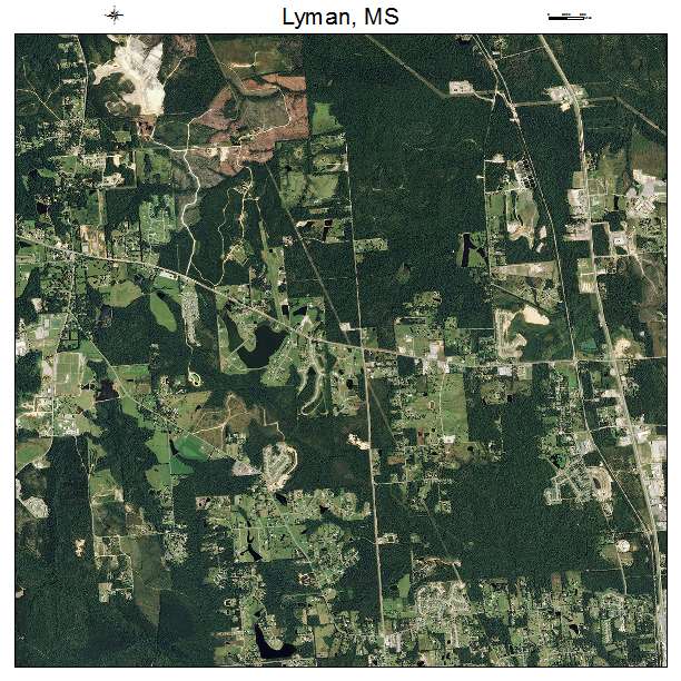 Lyman, MS air photo map