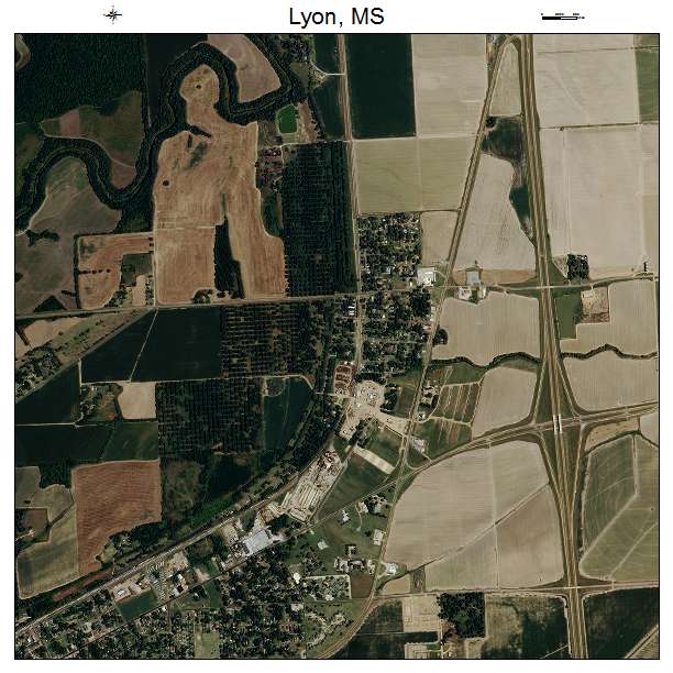 Lyon, MS air photo map