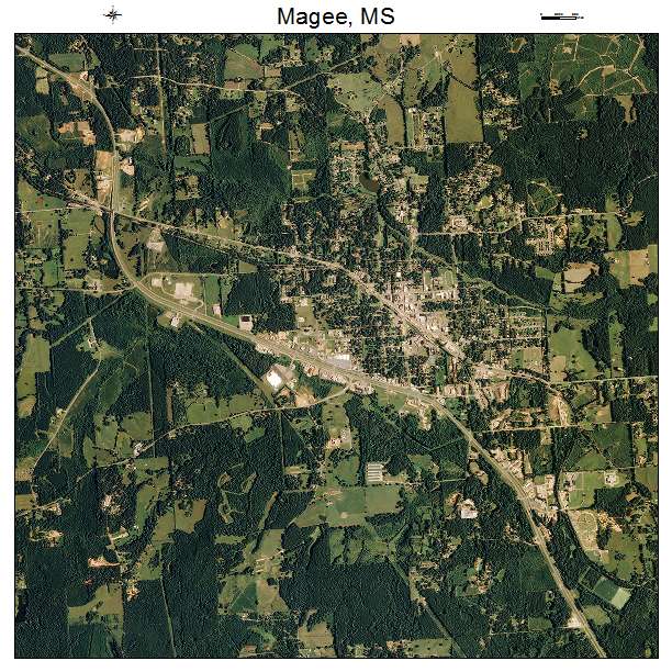 Magee, MS air photo map